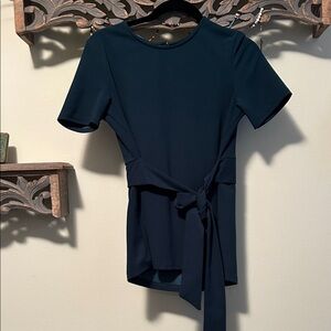 SHEIN emerald Tie-Waist Blouse